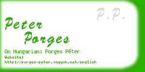 peter porges business card